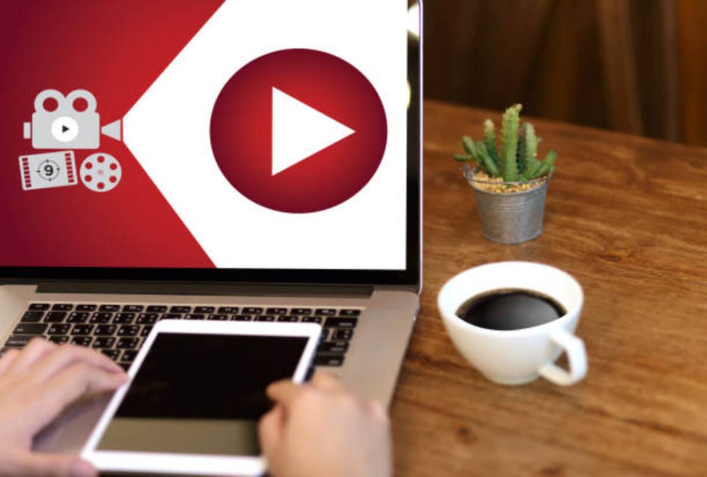 YouTube playlist on a laptop